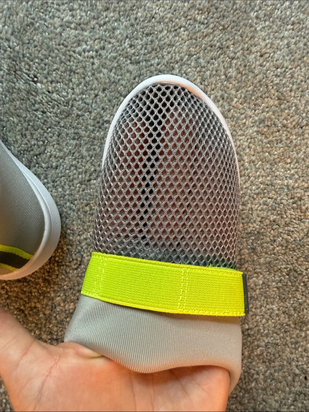 Cat & Jack Gray Sneakers with Neon Yellow Strap